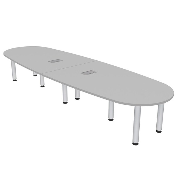 45 in W, 120 in L, 29 in H, Engineered Wood Top, Grey